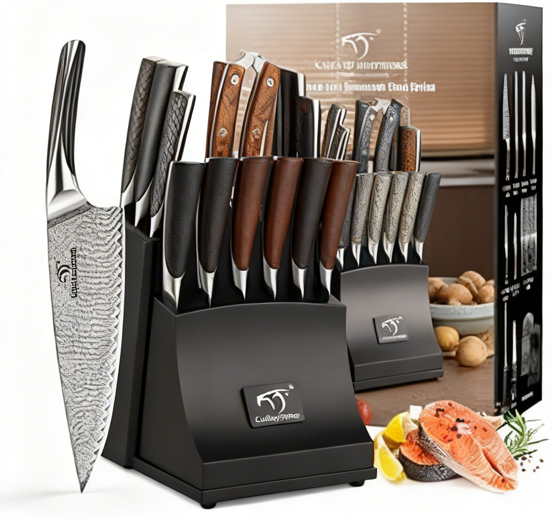 CutleryPro® Blade Wizards: 5-Piece Professional Kitchen Knife Set – Cast Razor-Sharp Spells on Any Ingredient & Elevate Your Cooking to Magical Heights!